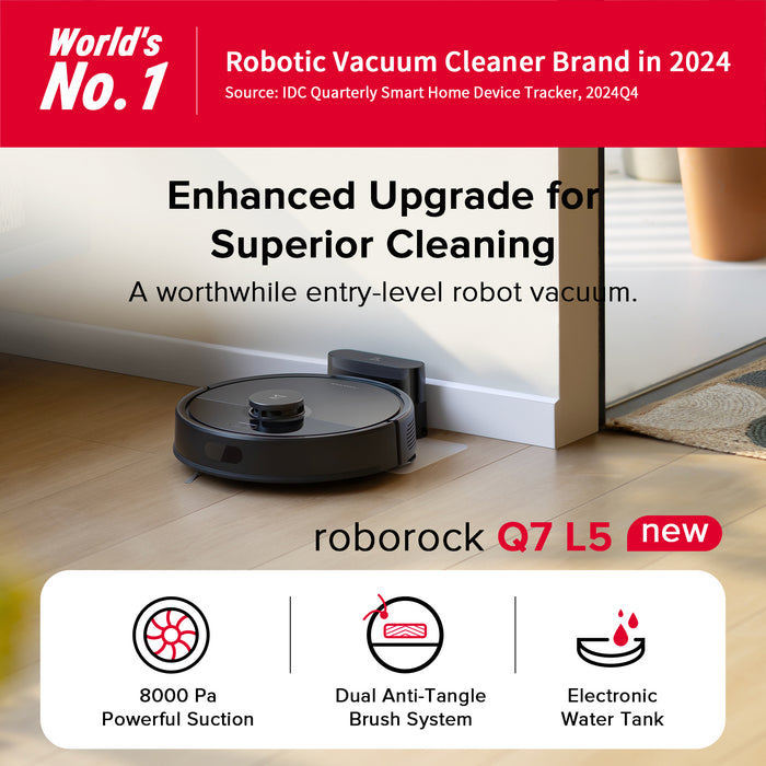 robotický vysavač a mop roborock q7 l5 se sacím výkonem 8 000 pa