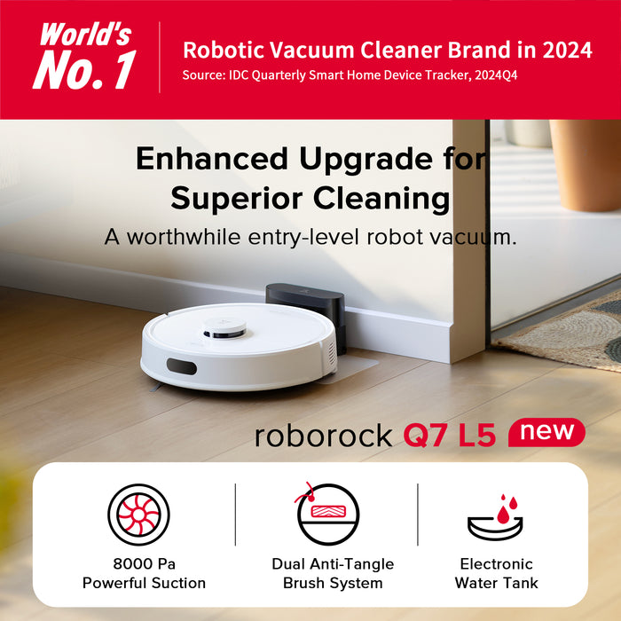 robotický vysavač a mop roborock q7 l5 se sacím výkonem 8 000 pa
