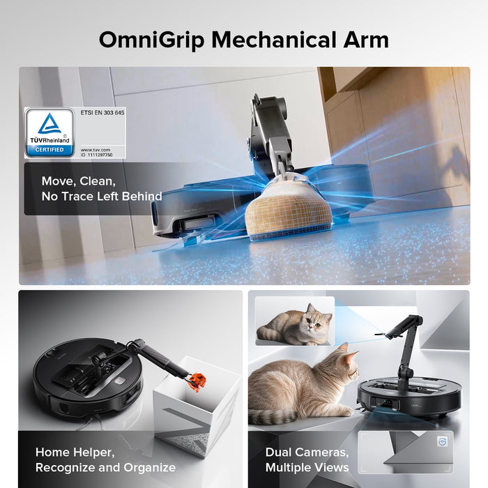 robotický vysavač roborock saros z70 s mechanickým ramenem omnigrip